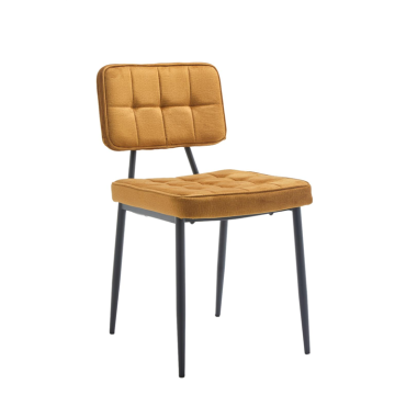 Chaise LIPARI assise et dossier garnis coloris Moutarde structure métal