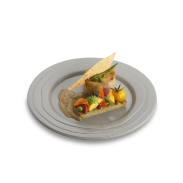 20 Assiettes rondes réutilisables Ø 24 cm PP Taupe