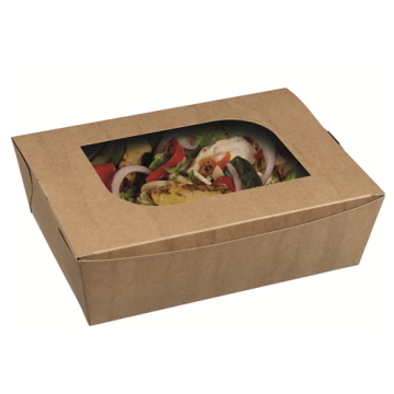 50 Barquettes snacking avec fenêtre 1000 ml kraft