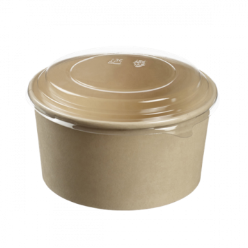 25 Saladiers rond 1000 ml pulpe de bambou + couvercle PET