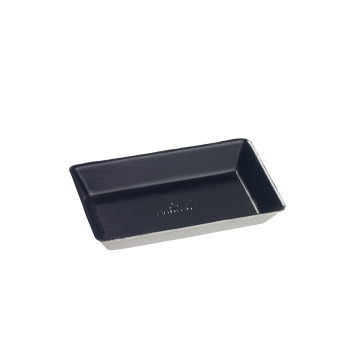 50 assiettes Quartz pulpe de canne laminée noire 100x60 mm