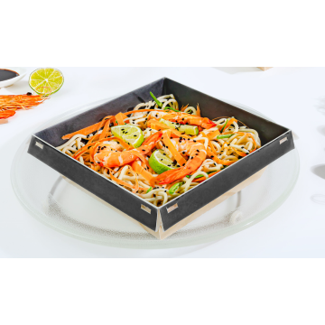 120 Boites LUXIFOOD 1200 ml carton Naturel Interieur Noir  18 x 18 cm Ht 5.3 cm