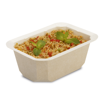 65 Barquettes standard FOOD K 375 ml carton Décors Naturel 137x96x49 mm