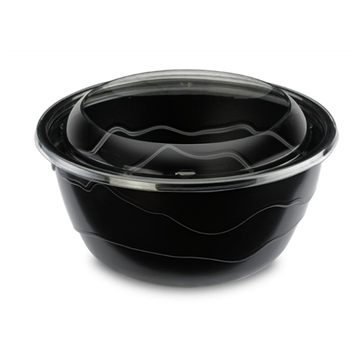 20 Saladiers réutilisables PP 750 ml - Ø 150 mm Bowlipack Noir