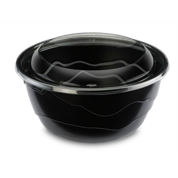 20 Saladiers réutilisables PP 1300 ml - Ø 180 mm Bowlipack Noir