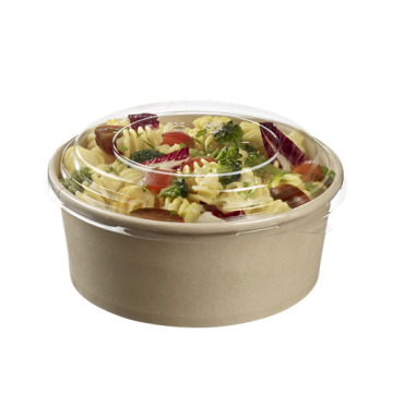 25 Saladiers rond 750 ml fibre de bambou + couvercle PET
