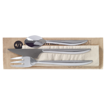 25 Kits couverts 4/1 inox léger