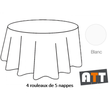4x5 Nappes ATT Ø240 cm Blanc sans plis