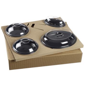 25 Kits plateau Polaris 4 vaisselle Galaxie pulpe noire couvercle RPET