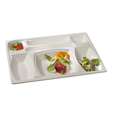 50 Plateaux repas Gala base pulpe de canne 435x325x25 mm