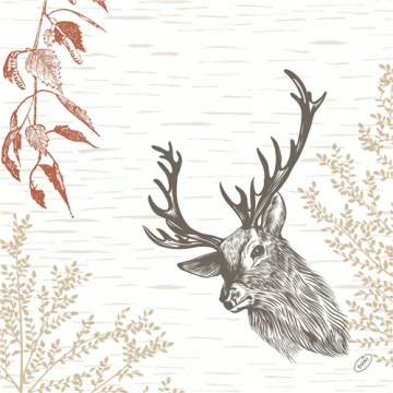 60 Serviettes Bio DUNISOFT Wood & Deer 40x40 cm