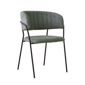 Fauteuil OPALE Vert Assise et dos garni, structure métal