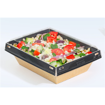 120 Boites LUXIFOOD 600 ml carton Naturel Intérieur Noir 16 x 11 cm Ht 5.3 cm