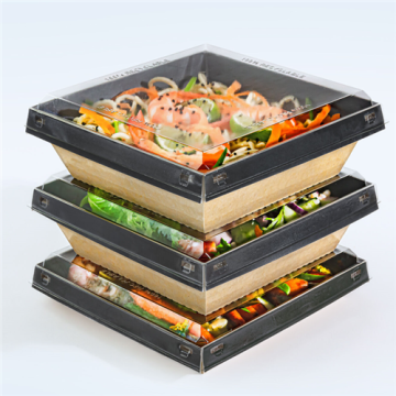 120 Boites LUXIFOOD 750 ml carton Naturel Intérieur Noir 18 x 18 cm Ht 3 cm