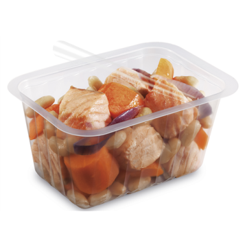 120 Barquettes Translucides 370 cc 137 x 96  x 49  mm