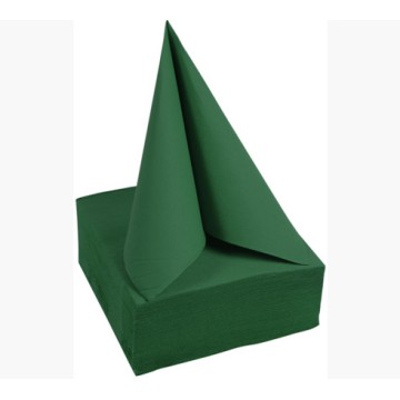 40 Serviettes Double Point, 2 plis Vert Sapin 38 x 38 cm