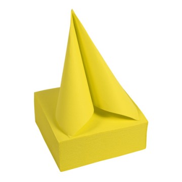 40 Serviettes Double Point, 2 plis Jaune 38 x 38 cm