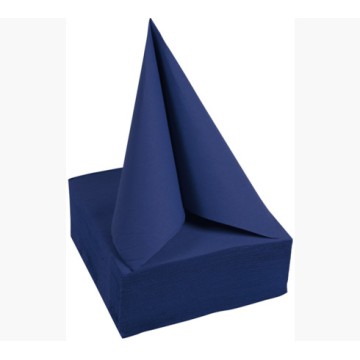 40 Serviettes Double Point, 2 plis Bleu marine 38 x 38 cm